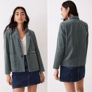 Madewell Corduroy Crop Dorset Blazer Faded Shale Size Small